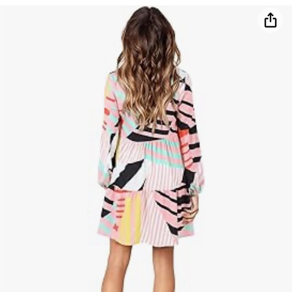 Amoretu Size Medium Tunic Dress V Neck Casual Loose Flowy Swing Shift Dress - Picture 4 of 5